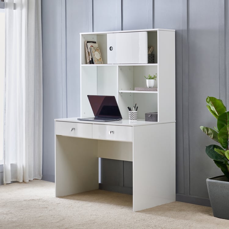 Astra Study Desk with Drawers - White