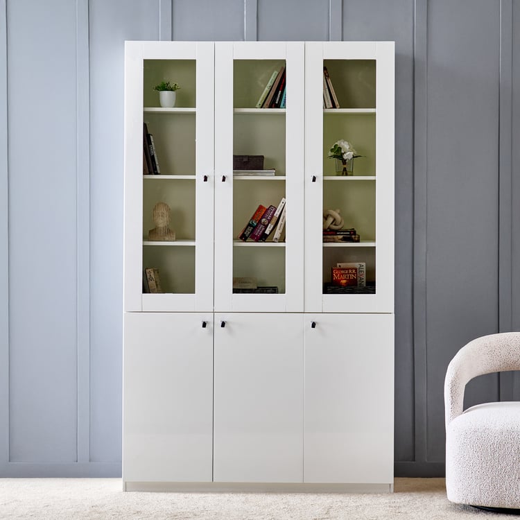 Astra 3-Door Book Cabinet - White
