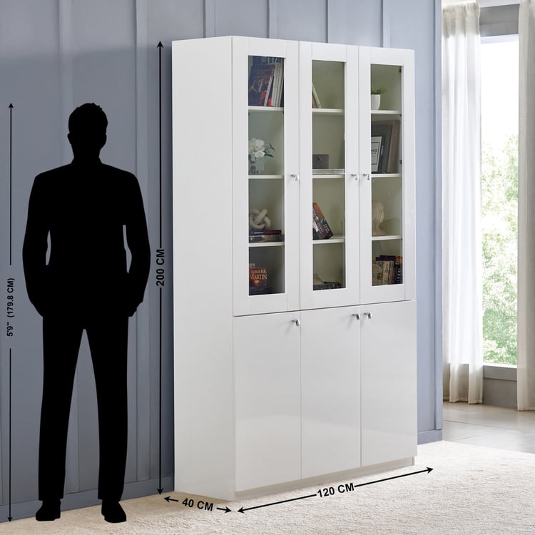 Astra 3-Door Book Cabinet - White
