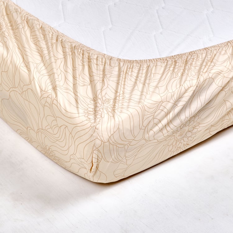 Alchemy Simone Cotton 180TC Floral Print 3Pcs King Fitted Bedsheet Set