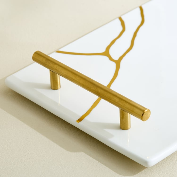 Oro Kinsuki Ceramic Printed Decorative Tray
