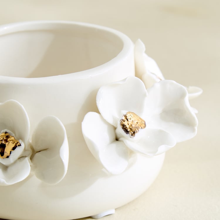 Alchemy Gifts Ceramic Floral Candle Holder