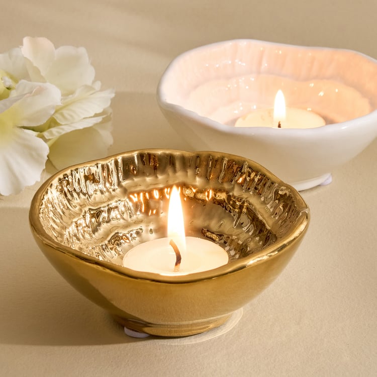 Alchemy Gifts Ceramic Floral T-Light Holder