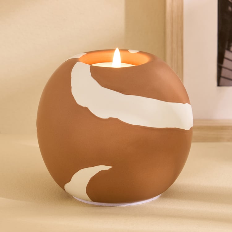 Monalisa Gifts Brush Strokes Ceramic T-Light Holder