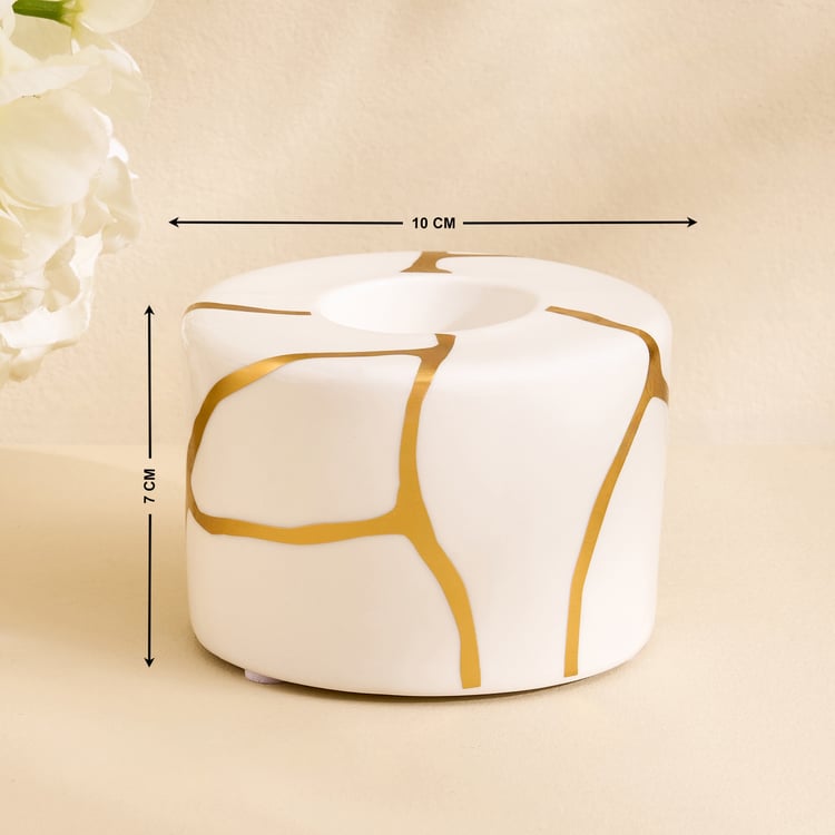 Oro Kinsuki Ceramic Printed T-Light Holder