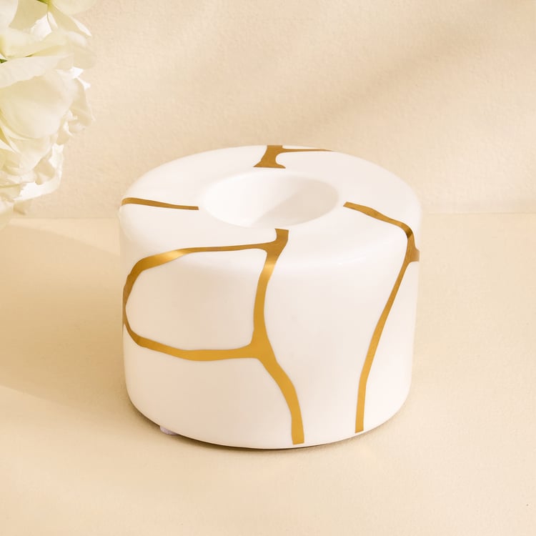 Oro Kinsuki Ceramic Printed T-Light Holder