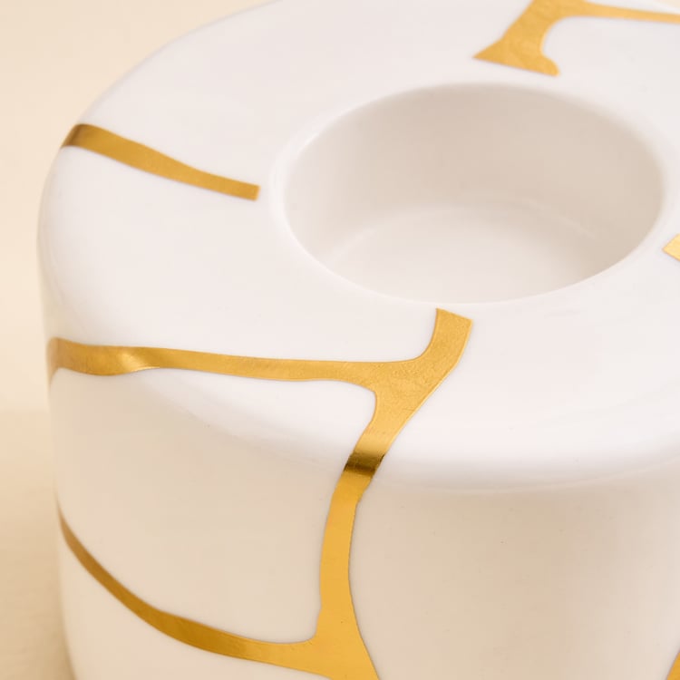 Oro Kinsuki Ceramic Printed T-Light Holder