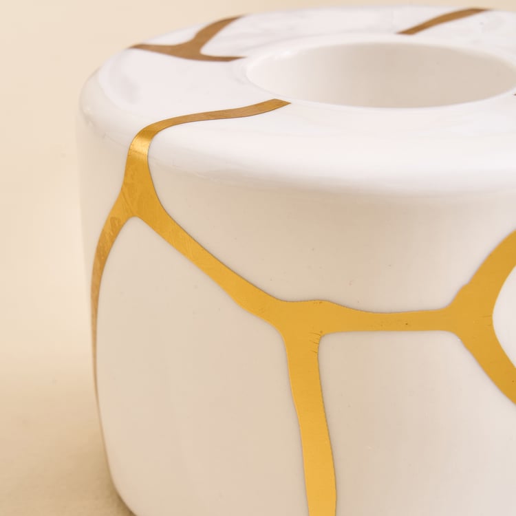 Oro Kinsuki Ceramic Printed T-Light Holder