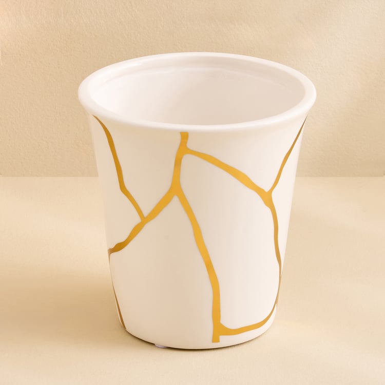 Oro Kinsuki Ceramic Printed Votive Candle Holder