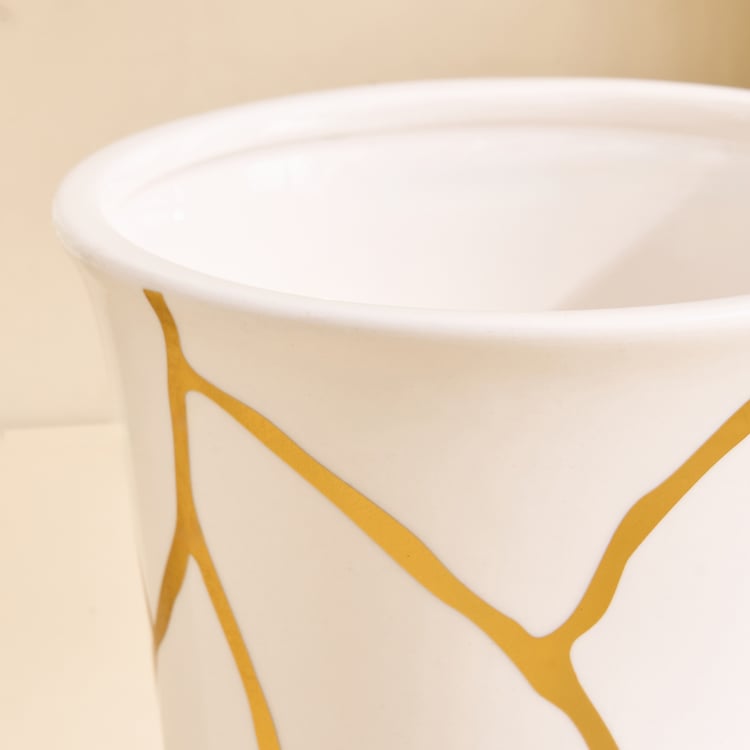 Oro Kinsuki Ceramic Printed Votive Candle Holder