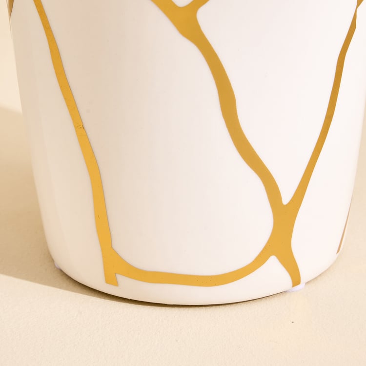 Oro Kinsuki Ceramic Printed Votive Candle Holder