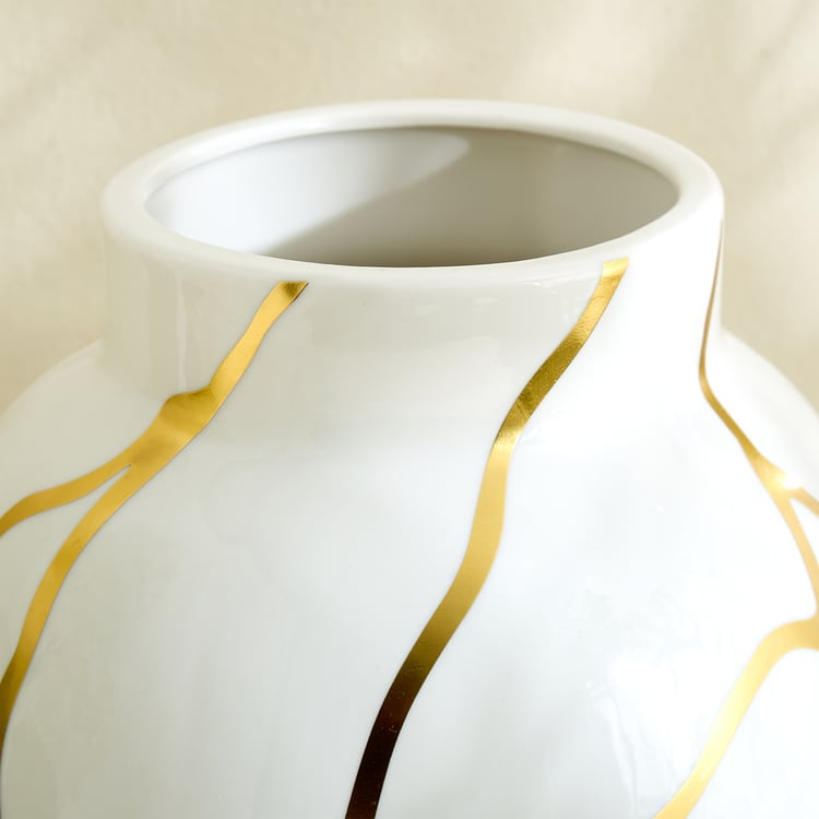 Oro Kinsuki Ceramic Printed Vase