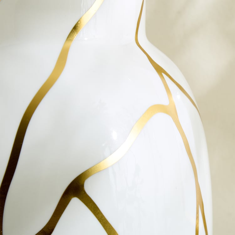 Oro Kinsuki Ceramic Printed Vase