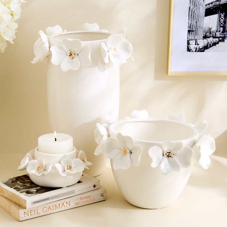Alchemy Gifts Ceramic Floral Decorative Bowl