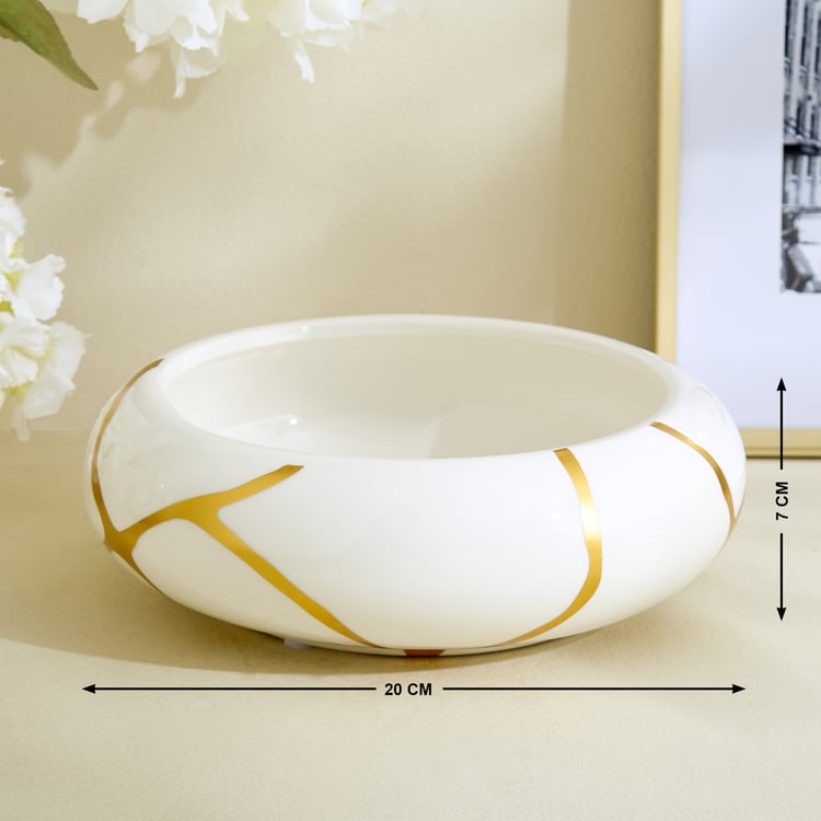 Oro Kinsuki Ceramic Printed Decorative Bowl