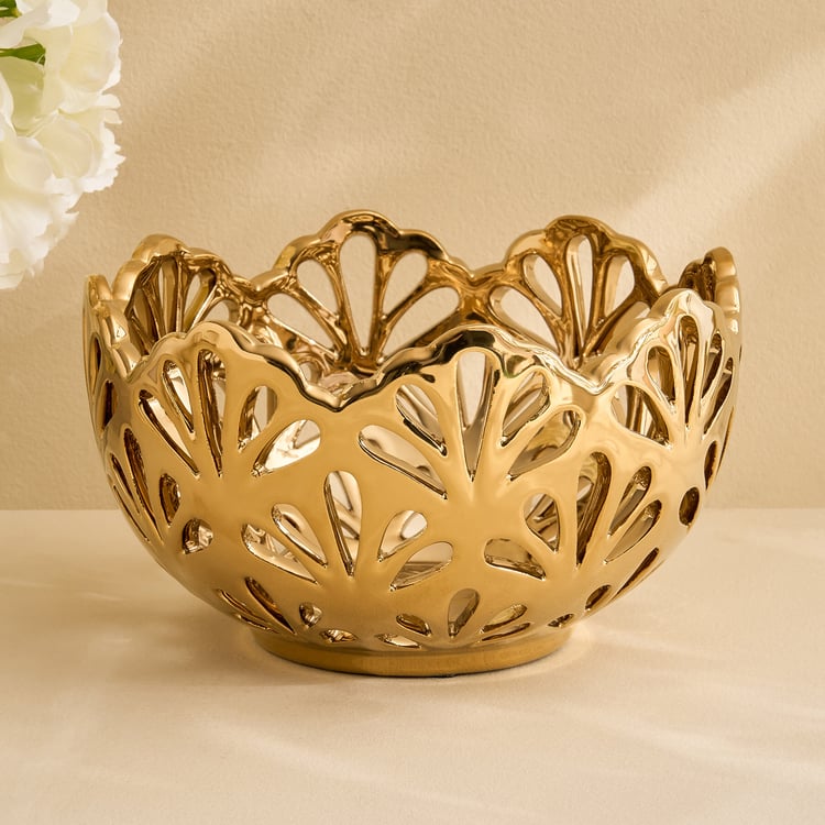 Stellar Celestial Melo Ceramic Perforated Decorative Bowl