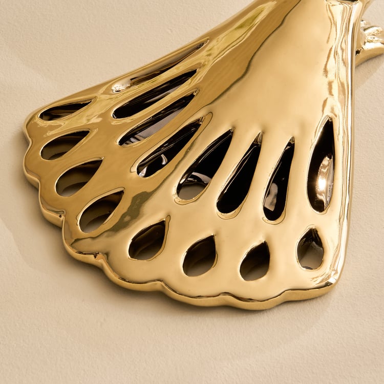 Stellar Celestial Melo Ceramic Peacock Figurine