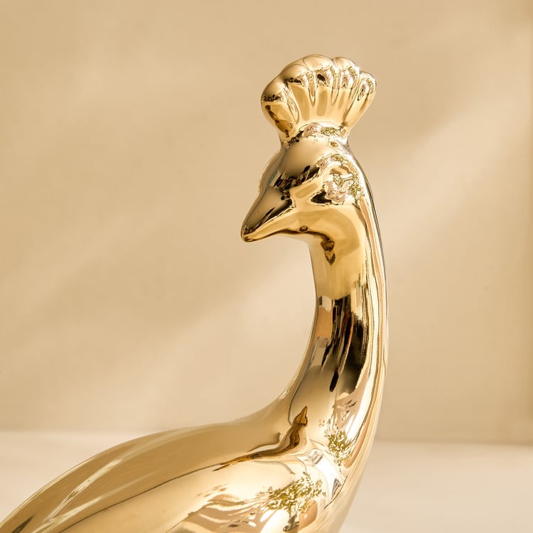 Stellar Celestial Melo Ceramic Peacock Figurine