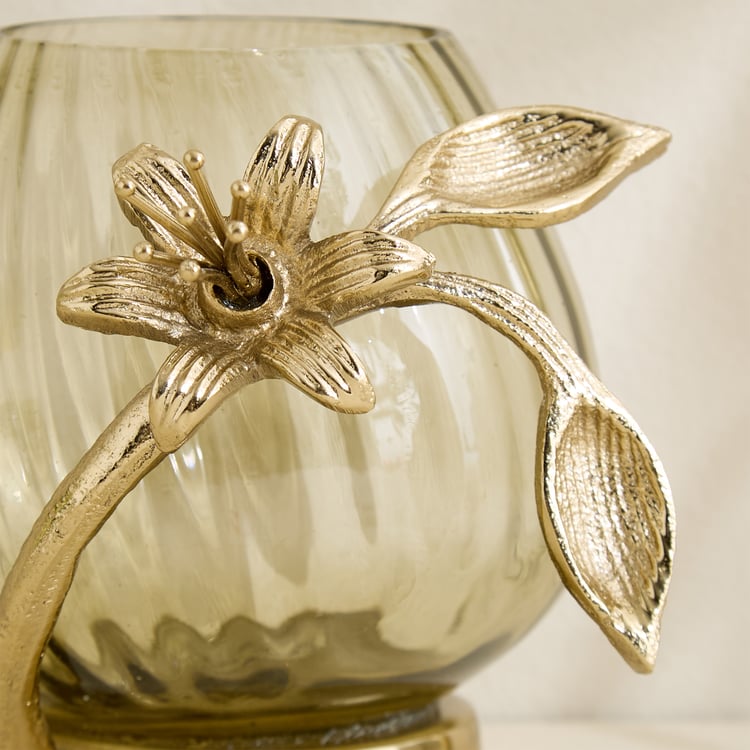 Amara Ava Glass and Aluminium Spiral Votive Candle Holder