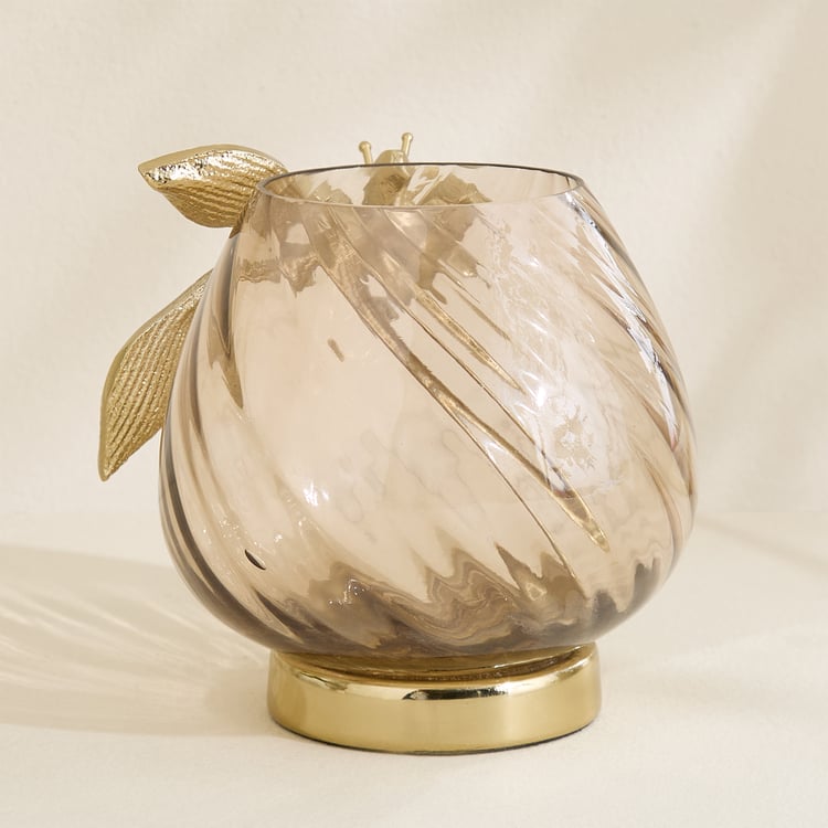 Amara Ava Glass and Aluminium Spiral Votive Candle Holder