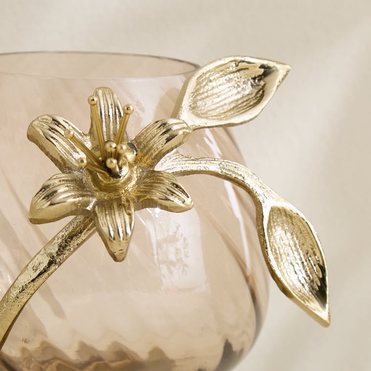 Amara Ava Glass and Aluminium Spiral Votive Candle Holder