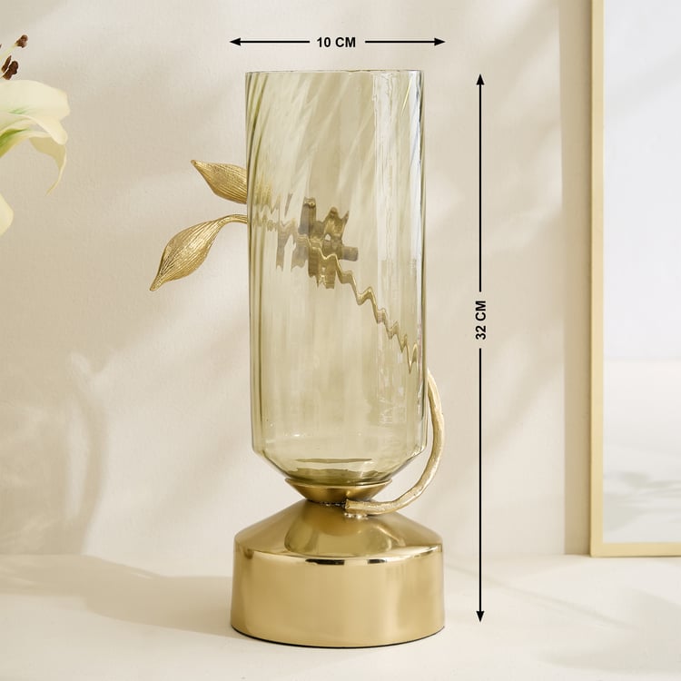 Amara Ava Glass and Aluminium Spiral Vase