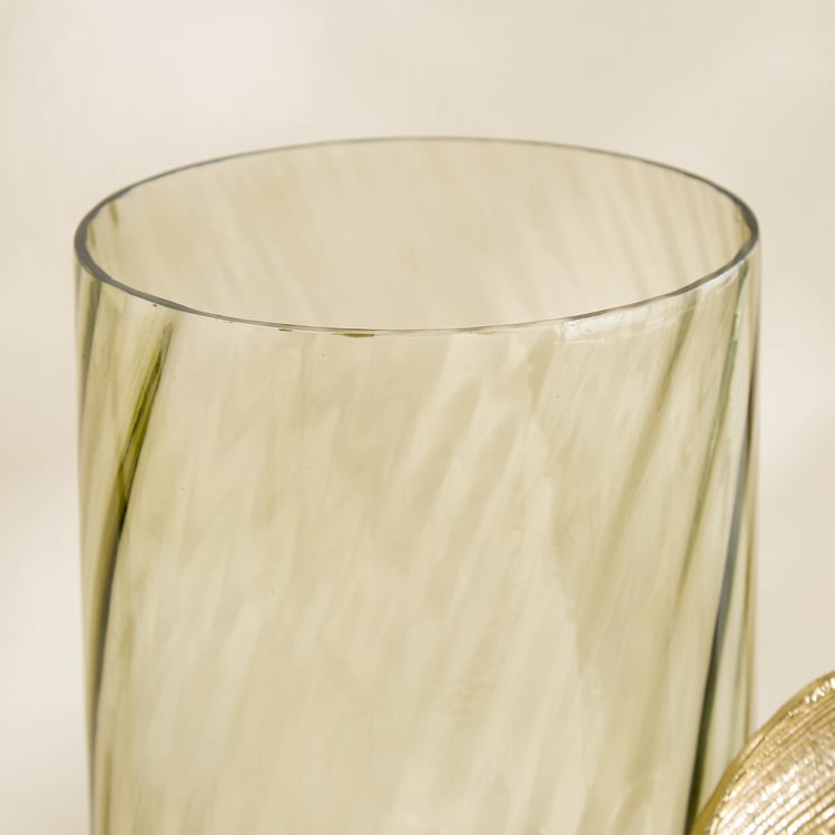 Amara Ava Glass and Aluminium Spiral Vase