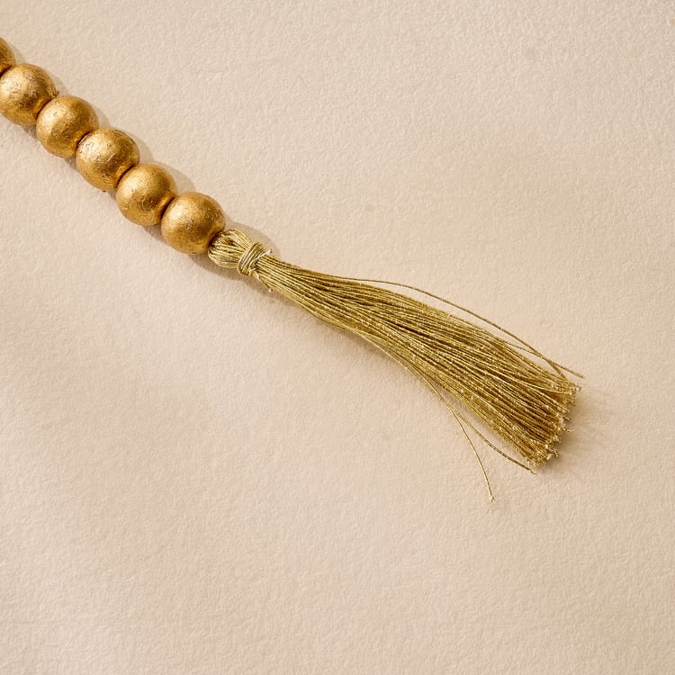 Stellar Celestial Wooden Decorative Beads with Tassels