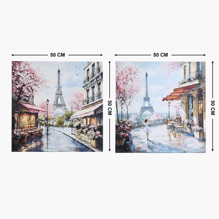 Brezza Set of 2 Canvas Paris Picture Frames - 50x50cm