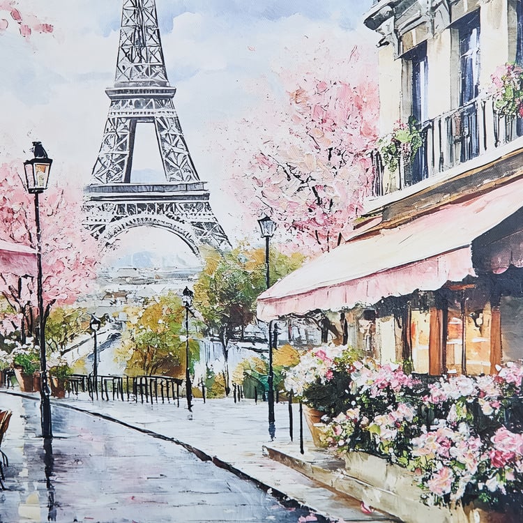 Brezza Set of 2 Canvas Paris Picture Frames - 50x50cm