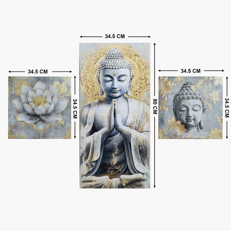 Brezza Set of 3 Canvas Buddha Picture Frames