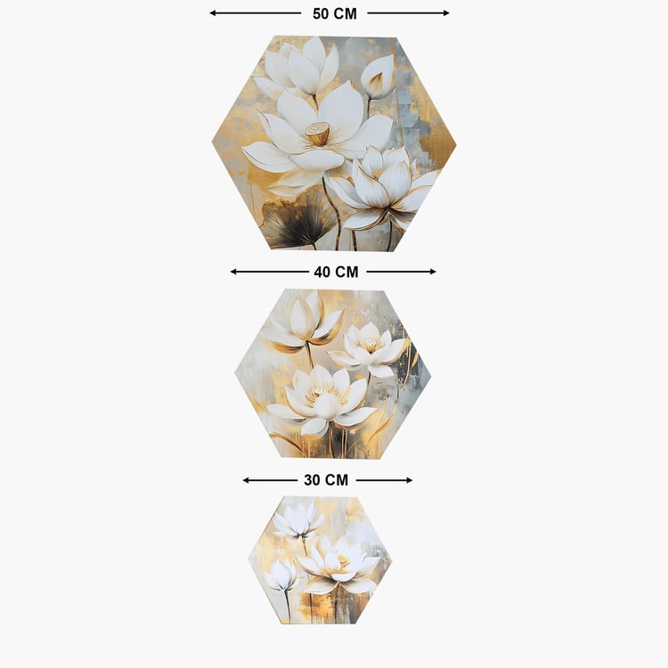 Brezza Set of 3 Canvas Lotus Picture Frames