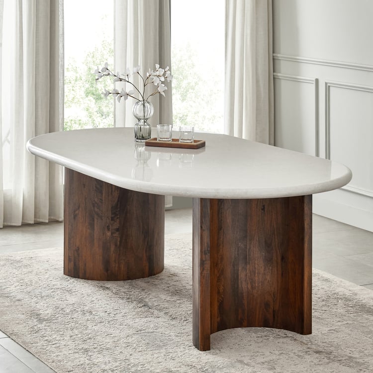 Pristyn NXT Composite Marble Top 6-Seater Dining Table - Grey