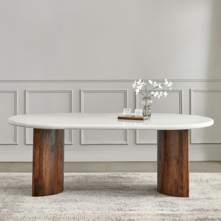 Pristyn NXT Composite Marble Top 6-Seater Dining Table - Grey