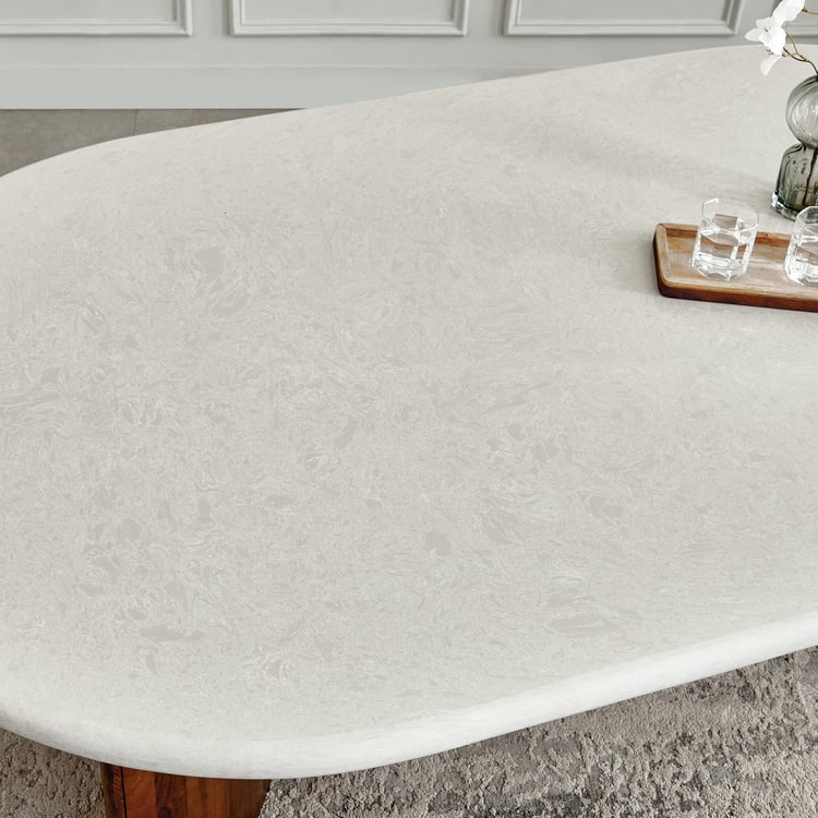 Pristyn NXT Composite Marble Top 6-Seater Dining Table - Grey