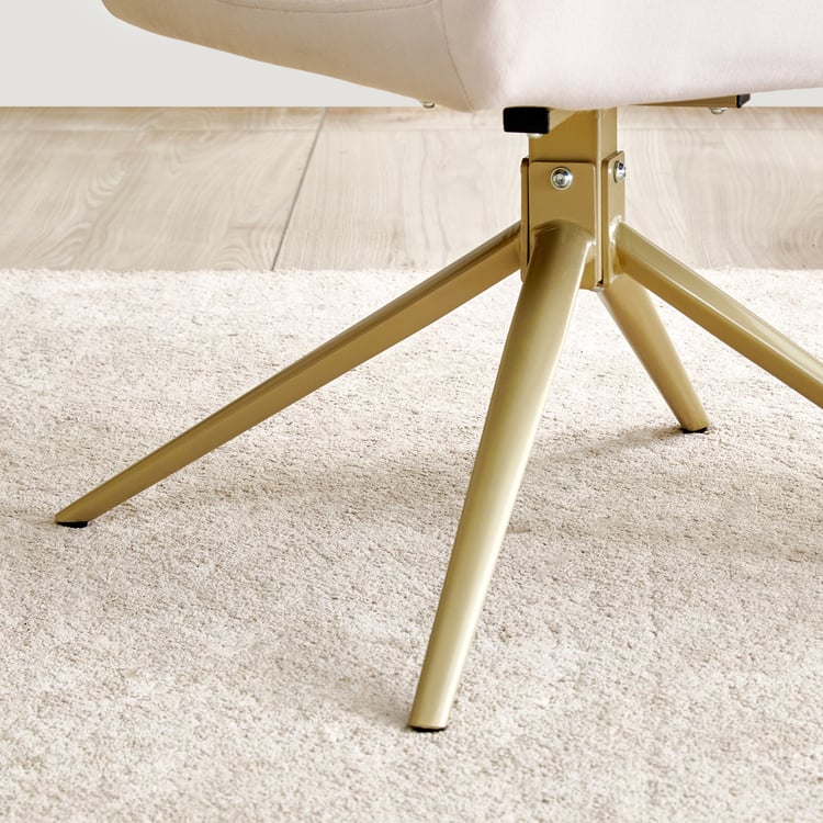 Homeshores Set of 2 Fabric Swivel Dining Chairs - Beige