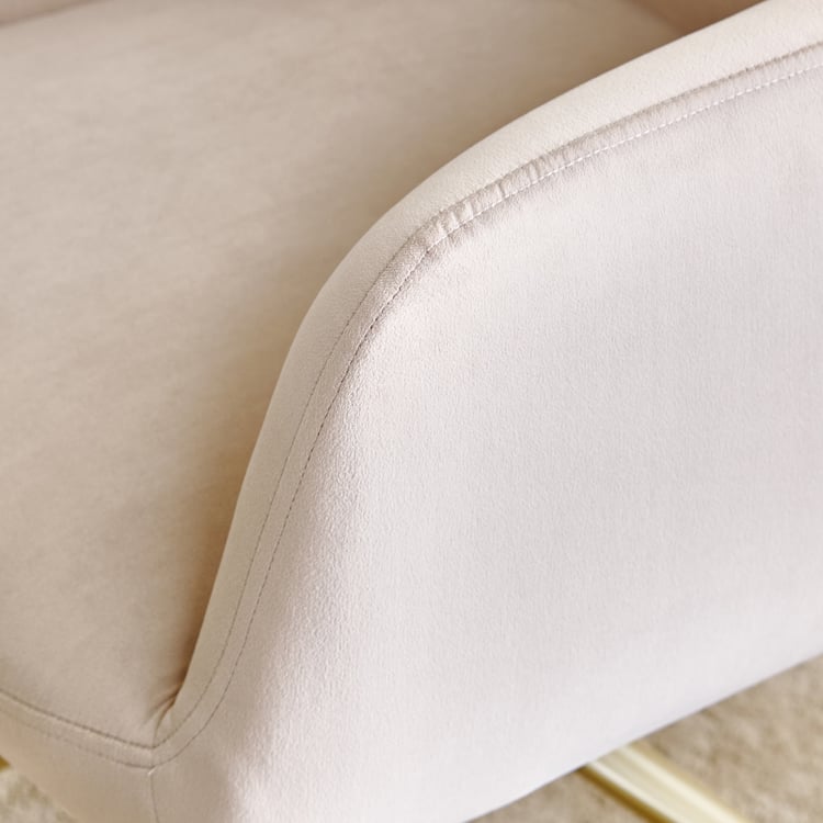 Homeshores Set of 2 Fabric Swivel Dining Chairs - Beige