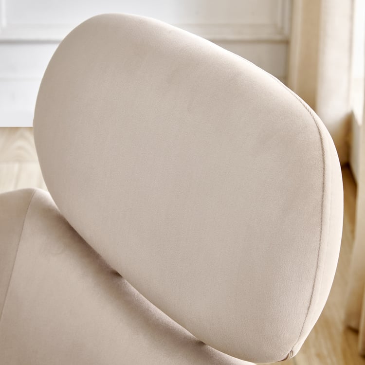 Homeshores Set of 2 Fabric Swivel Dining Chairs - Beige