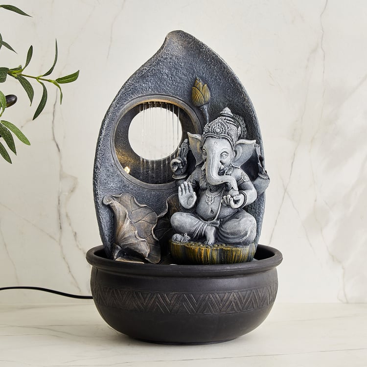 Alpine Modern Polyresin Ganesha Water Fountain - 25.5x41cm