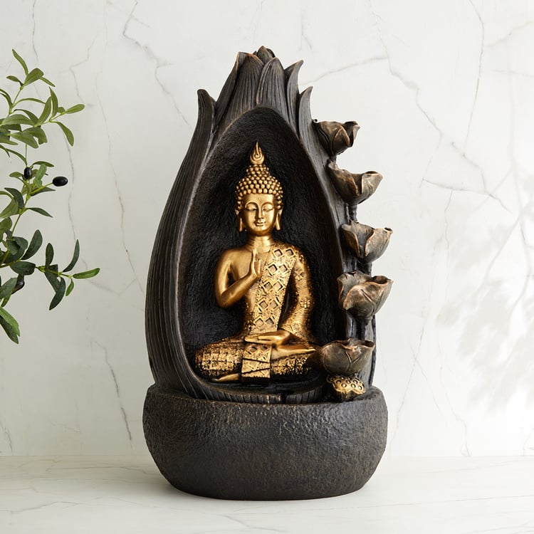 Alpine Modern Polyresin Buddha Water Fountain - 35x69cm