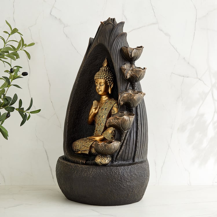 Alpine Modern Polyresin Buddha Water Fountain - 35x69cm