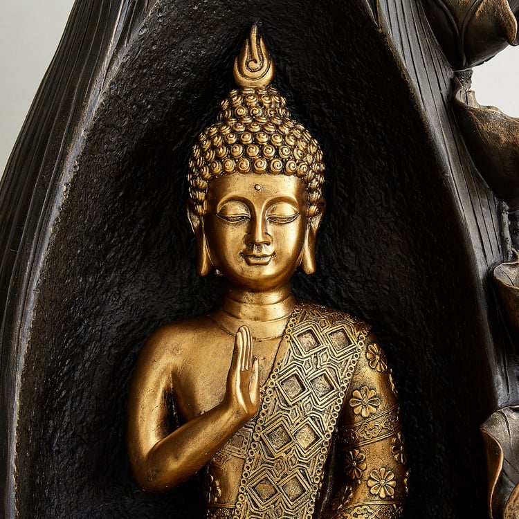 Alpine Modern Polyresin Buddha Water Fountain - 35x69cm