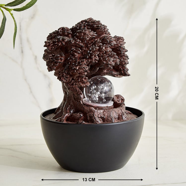 Alpine Modern Polyresin Tree of Life Water Fountain - 13x20cm