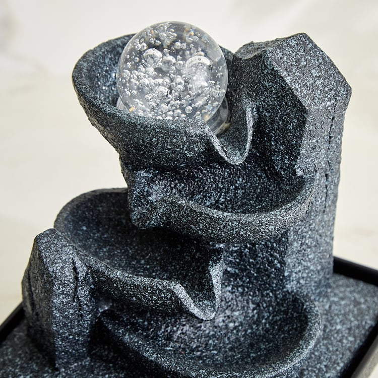 Alpine Modern Polyresin Step with Rotating Ball Water Fountain - 13x13x19cm