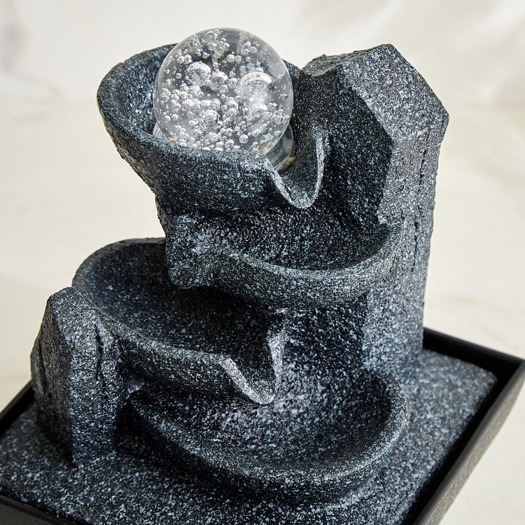 Alpine Modern Polyresin Step with Rotating Ball Water Fountain - 13x13x19cm