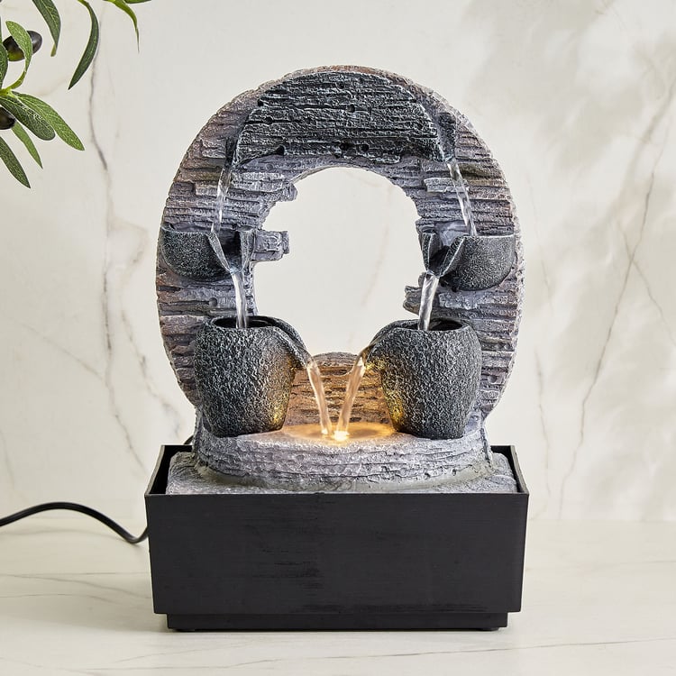 Alpine Modern Polyresin Dual Side Water Fountain - 21x17x30.5cm