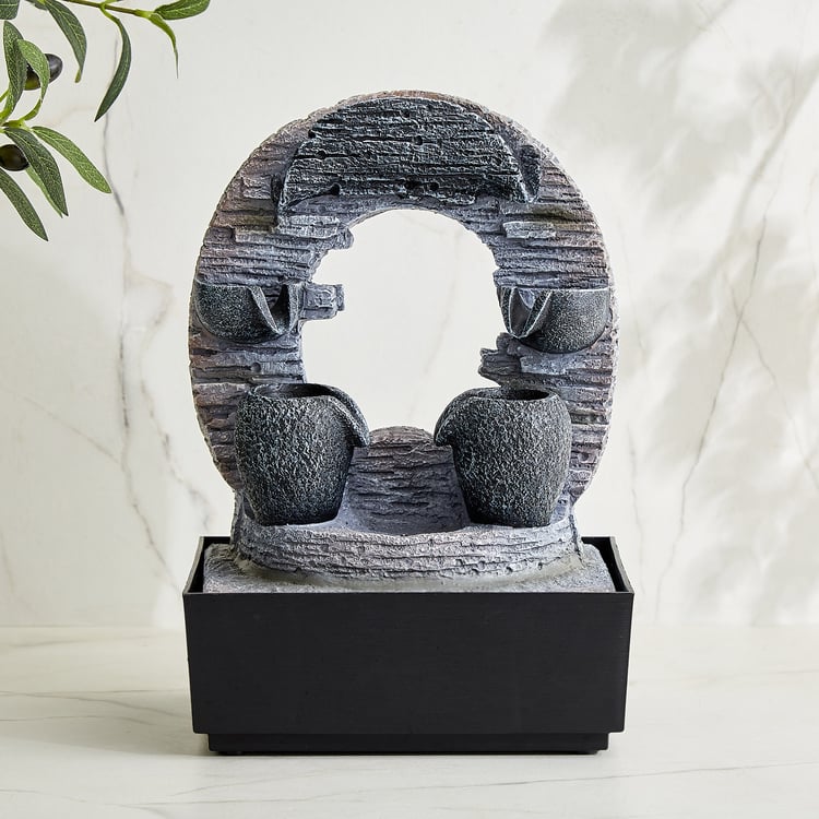 Alpine Modern Polyresin Dual Side Water Fountain - 21x17x30.5cm