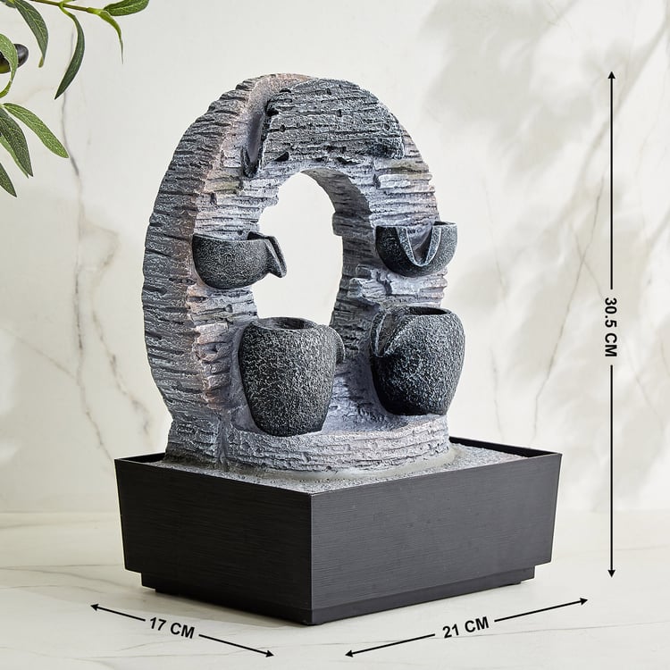 Alpine Modern Polyresin Dual Side Water Fountain - 21x17x30.5cm