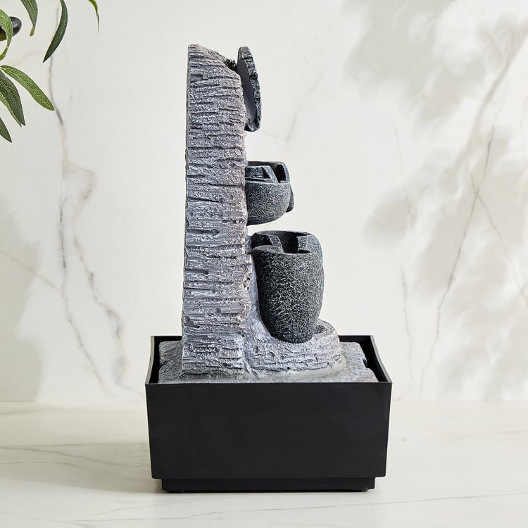Alpine Modern Polyresin Dual Side Water Fountain - 21x17x30.5cm
