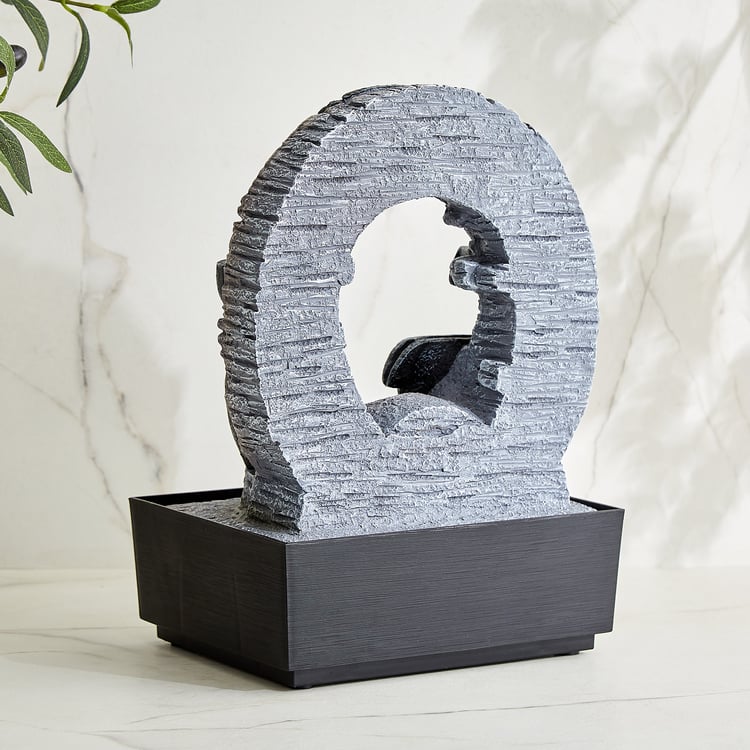 Alpine Modern Polyresin Dual Side Water Fountain - 21x17x30.5cm